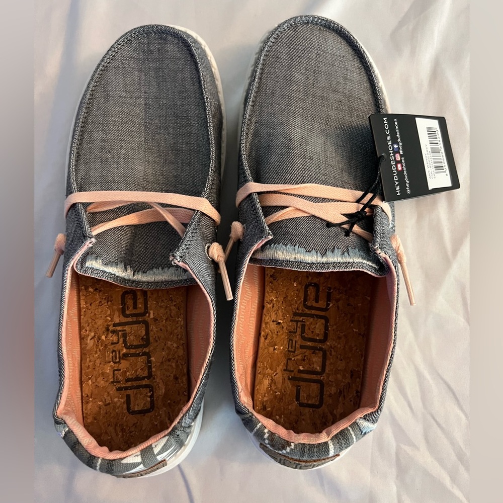 NWT Hey Dude Wendy Boho Grey Women’s 7 Shoes Brand New Comfortable Summer